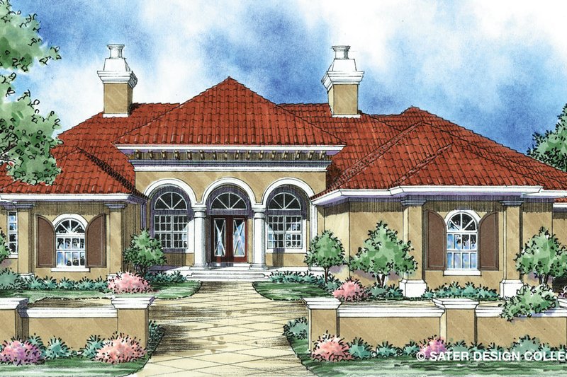 Dream House Plan - Mediterranean Exterior - Front Elevation Plan #930-300