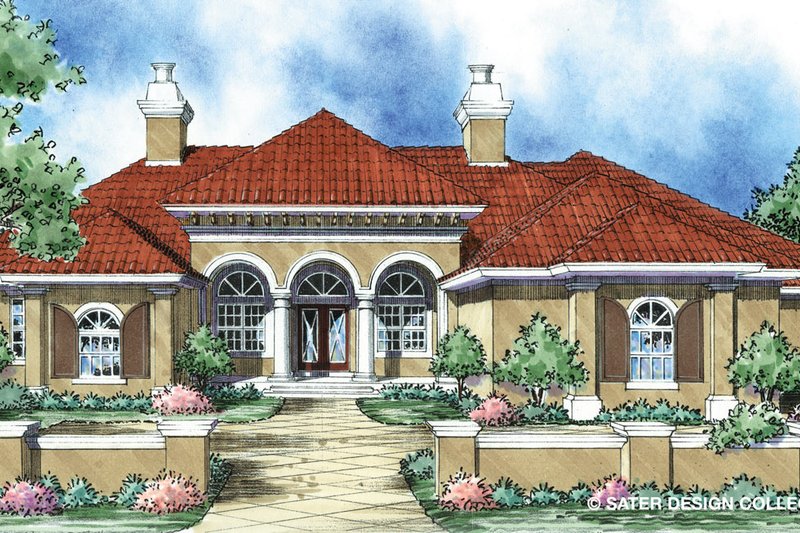 Architectural House Design - Mediterranean Exterior - Front Elevation Plan #930-300