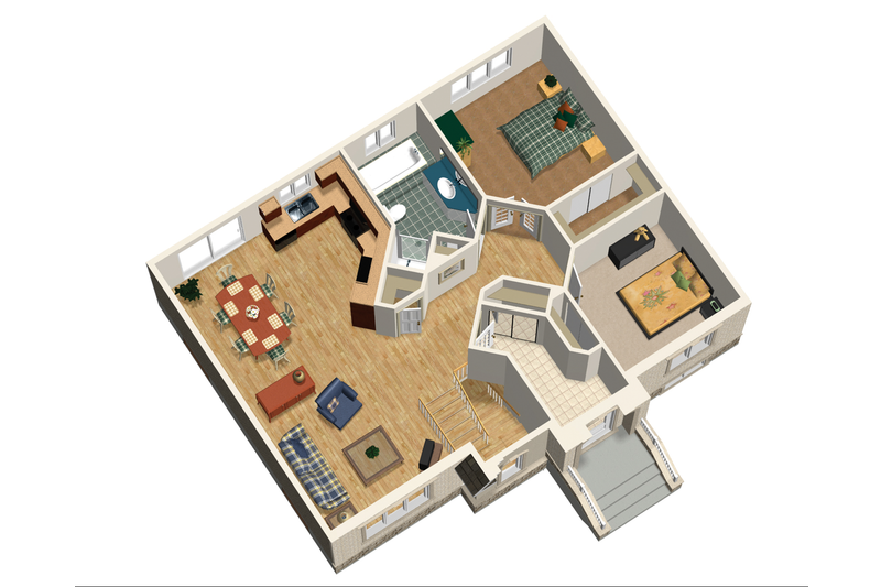 Dream House Plan - Floor Plan - Main Floor 1 for Traditional House Plan #25-4826 - 2 bed, 1 bath
