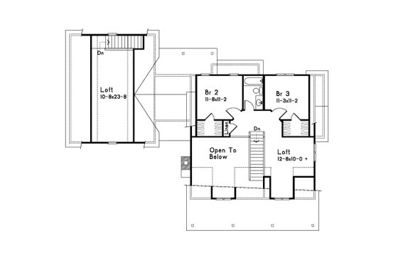Floor Plan - Upper Floor for Country House Plan #22-645 - 3 bed, 2.5 bath