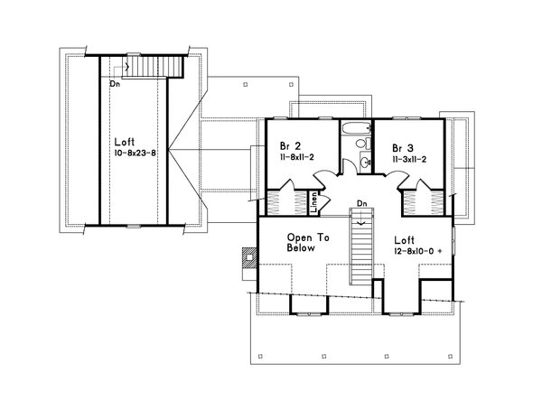 Country Floor Plan - Upper Floor Plan #22-645