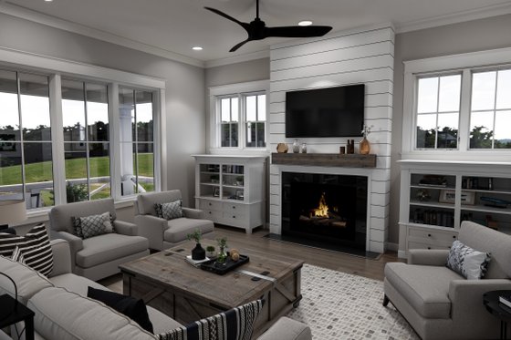 Interior - Family Room for Farmhouse House Plan #51-1260 - 3 bed, 3.5 bath