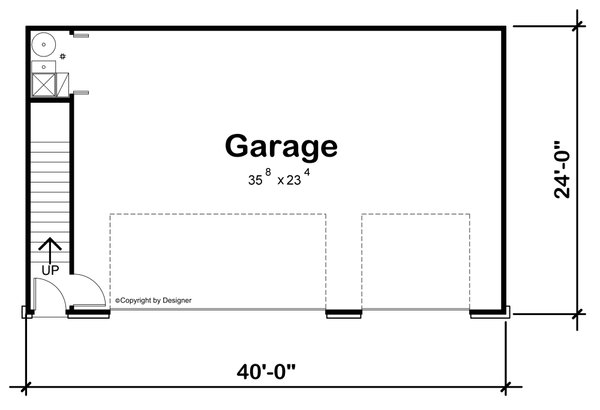 House Blueprint - Floor Plan - Main Floor for Cottage House Plan #20-2661 - 1 bed, 1 bath