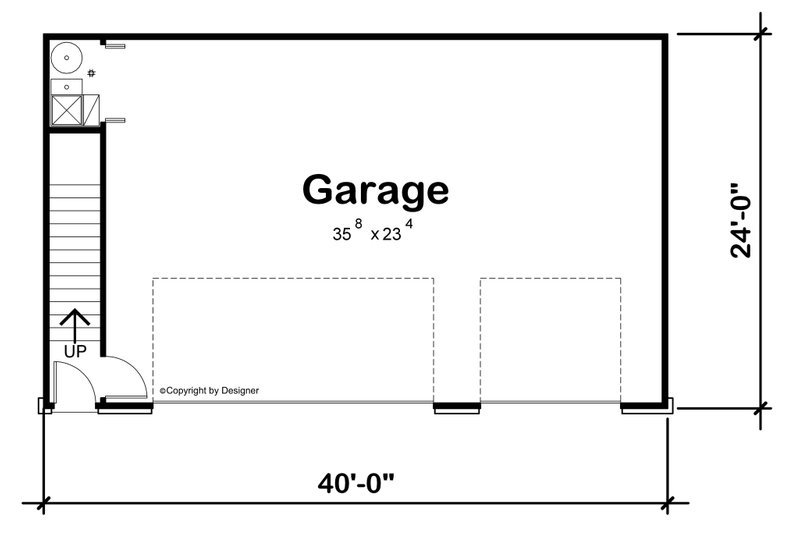 House Blueprint - Floor Plan - Main Floor for Cottage House Plan #20-2661 - 1 bed, 1 bath