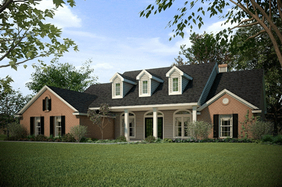 Exterior - Front Elevation for Traditional House Plan #472-16 - 3 bed, 2 bath