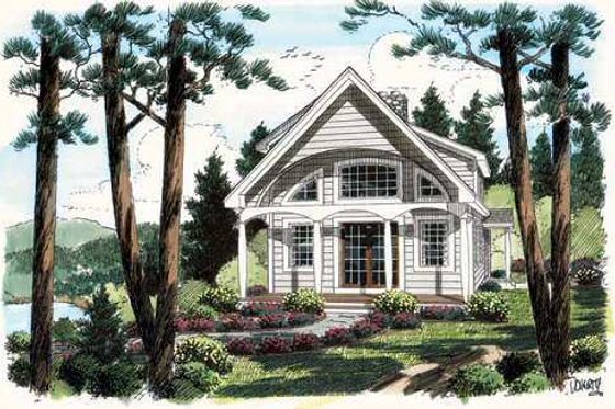 Exterior - Front Elevation for Cottage House Plan #312-619 - 2 bed, 2 bath