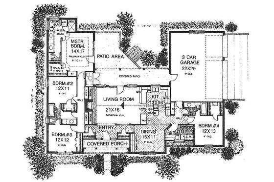 Floor Plan - Main Floor for Traditional House Plan #310-615 - 4 bed, 3 bath