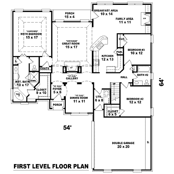 Colonial Floor Plan - Main Floor Plan #81-1560