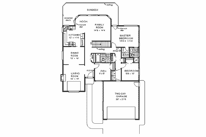 Home Plan - Floor Plan - Main Floor for Ranch House Plan #18-145 - 3 bed, 2 bath