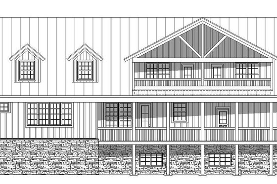 Exterior - Rear Elevation for Country House Plan #932-207 - 4 bed, 4.5 bath