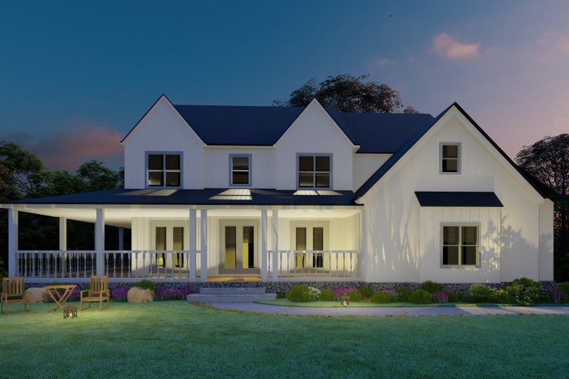 Dream House Plan - Farmhouse Exterior - Front Elevation Plan #54-378