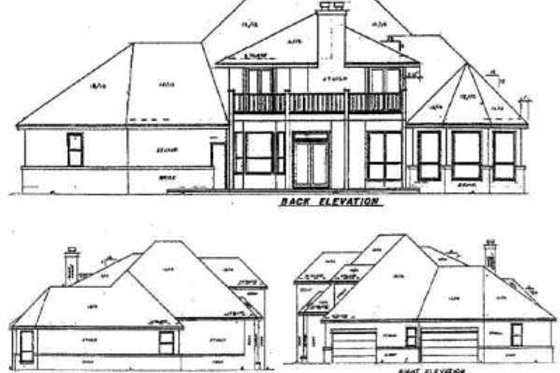 Exterior - Rear Elevation for European House Plan #52-149 - 3 bed, 3 bath