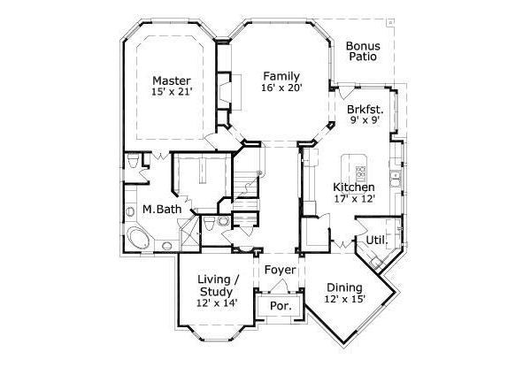 Traditional Floor Plan - Main Floor Plan #411-436