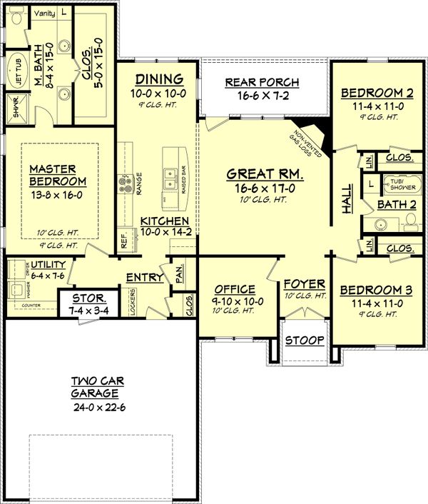 Home Plan - Traditional Floor Plan - Main Floor Plan #430-70