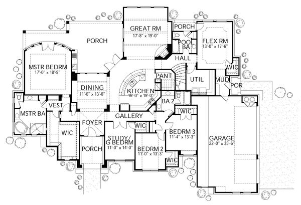 Home Plan - European Floor Plan - Main Floor Plan #80-160