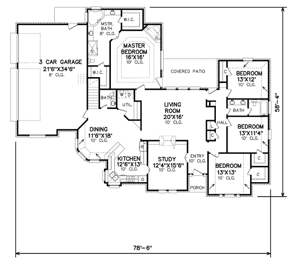 Traditional Floor Plan - Main Floor Plan #65-449