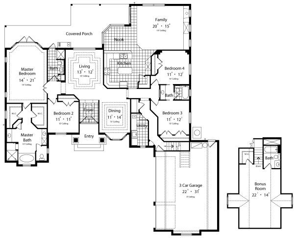European Floor Plan - Main Floor Plan #417-329