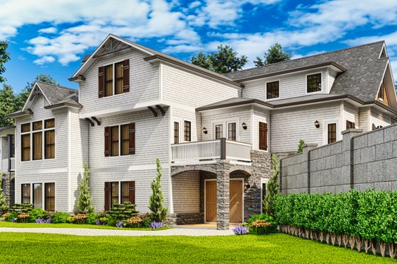 Exterior - Rear Elevation 1 for Craftsman House Plan #54-697 - 4 bed, 4.5 bath