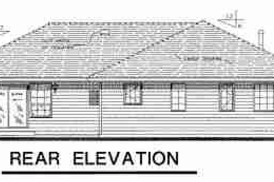 Exterior - Rear Elevation for Traditional House Plan #18-9342 - 4 bed, 3 bath