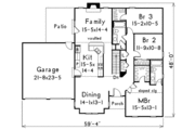 Country Style House Plan - 3 Beds 2 Baths 1642 Sq/Ft Plan #57-217 