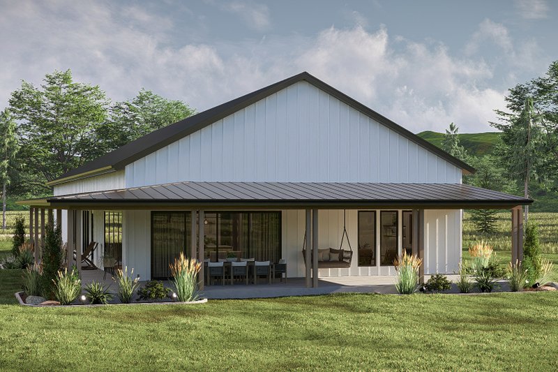 House Blueprint - Exterior - Other Elevation 1 for Barndominium House Plan #455-582 - 4 bed, 3 bath