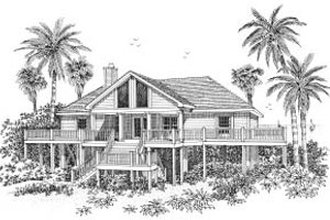Architectural House Design - Beach Exterior - Front Elevation Plan #37-139