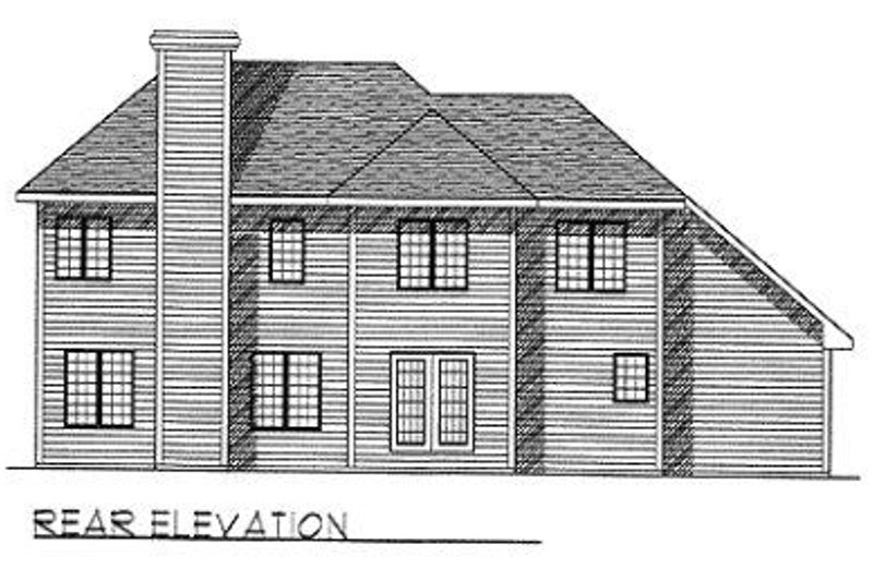 House Plan Design - Exterior - Rear Elevation for Traditional House Plan #70-392 - 4 bed, 2.5 bath