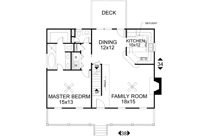 Dream House Plan - Floor Plan - Main Floor for Country House Plan #56-132 - 3 bed, 2.5 bath