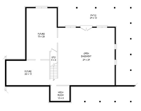 Floor Plan - Lower Floor for Traditional House Plan #932-469 - 3 bed, 2.5 bath