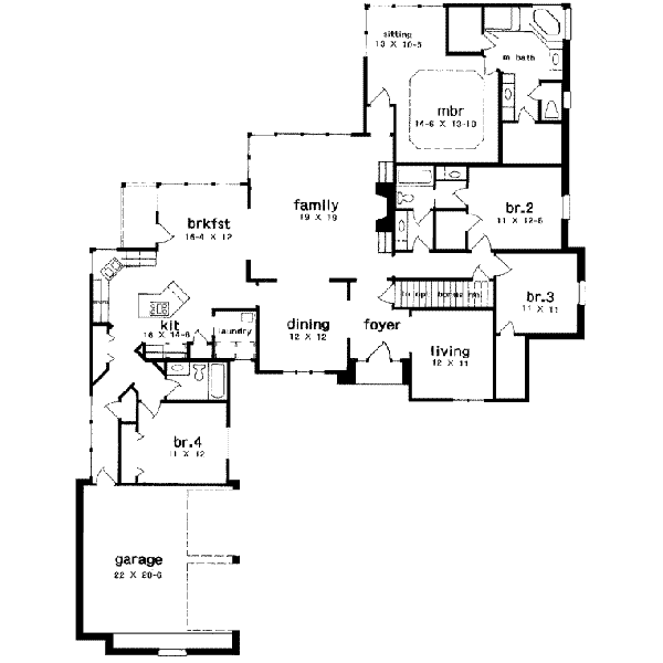 House Blueprint - European Floor Plan - Main Floor Plan #301-113