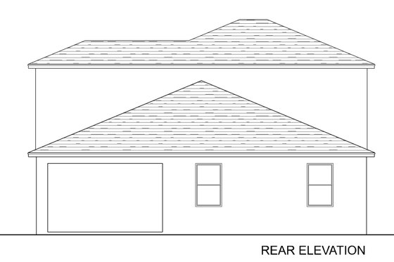 Exterior - Rear Elevation for Traditional House Plan #1058-261 - 3 bed, 2.5 bath