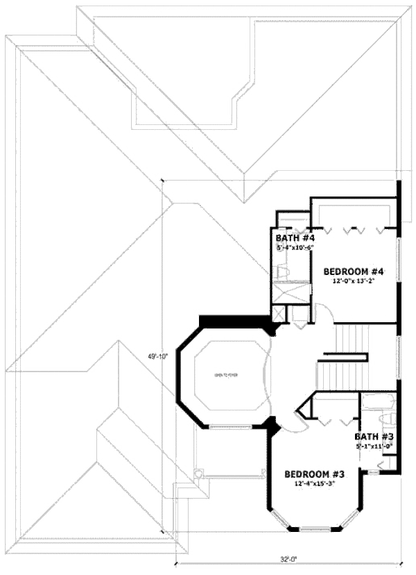 European Floor Plan - Upper Floor Plan #420-145