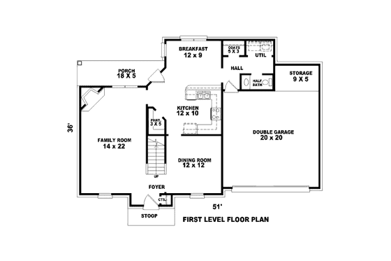 Floor Plan - Main Floor for Traditional House Plan #81-13609 - 3 bed, 2.5 bath