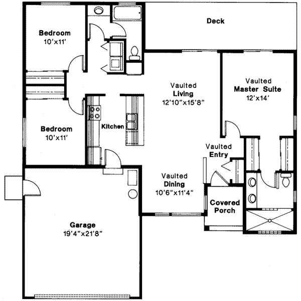 House Plan Design - Floor Plan - Main Floor Plan #124-156