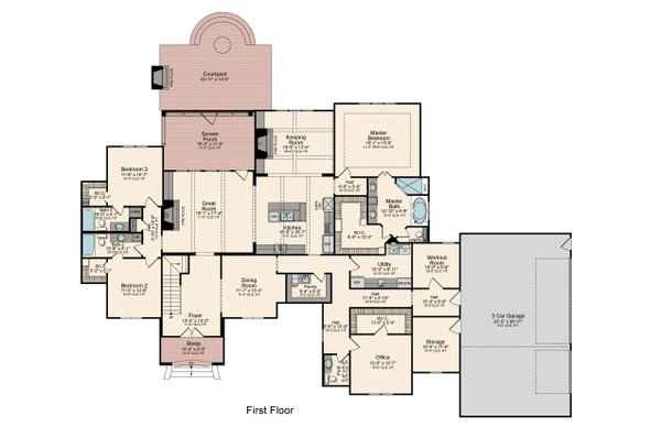 Dream House Plan - European Floor Plan - Main Floor Plan #1081-7