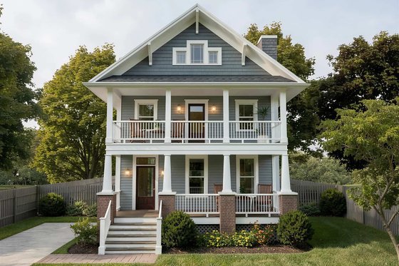 Exterior - Front Elevation for Craftsman House Plan #79-267 - 3 bed, 2.5 bath