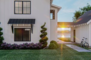 Exterior - Covered Porch for Farmhouse House Plan #455-208 - 2 bed, 2 bath