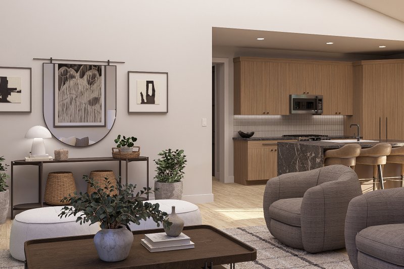 Architectural House Design - Interior - Family Room for Barndominium House Plan #455-417 - 4 bed, 3.5 bath
