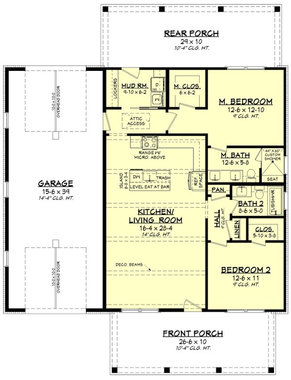 Home Plan - Floor Plan - Main Floor for Barndominium House Plan #430-444 - 2 bed, 2 bath