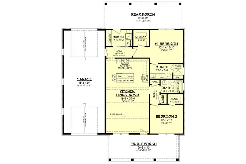 Home Plan - Floor Plan - Main Floor for Barndominium House Plan #430-444 - 2 bed, 2 bath