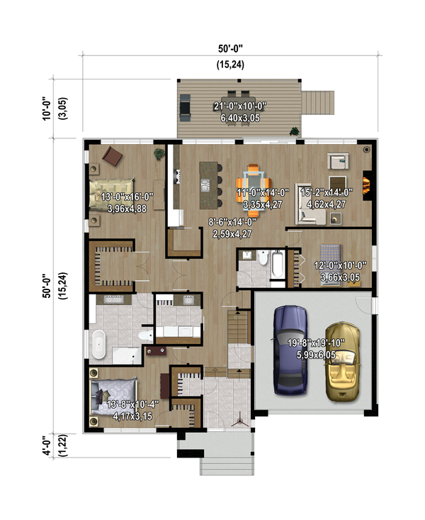 Contemporary Floor Plan - Main Floor Plan #25-4983