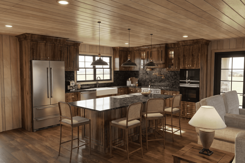 Architectural House Design - Interior - Kitchen for Farmhouse House Plan #923-498 - 2 bed, 3.5 bath