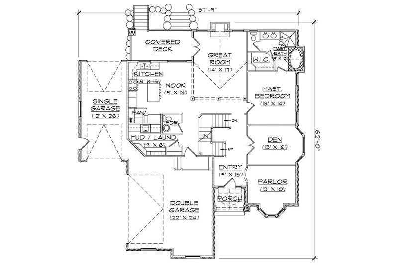 Dream House Plan - Floor Plan - Main Floor for European House Plan #5-391 - 6 bed, 4.5 bath