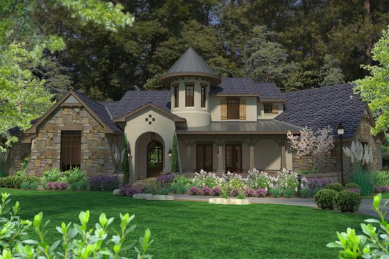 Home Plan - Exterior - Front Elevation for European House Plan #120-185 - 3 bed, 3.5 bath