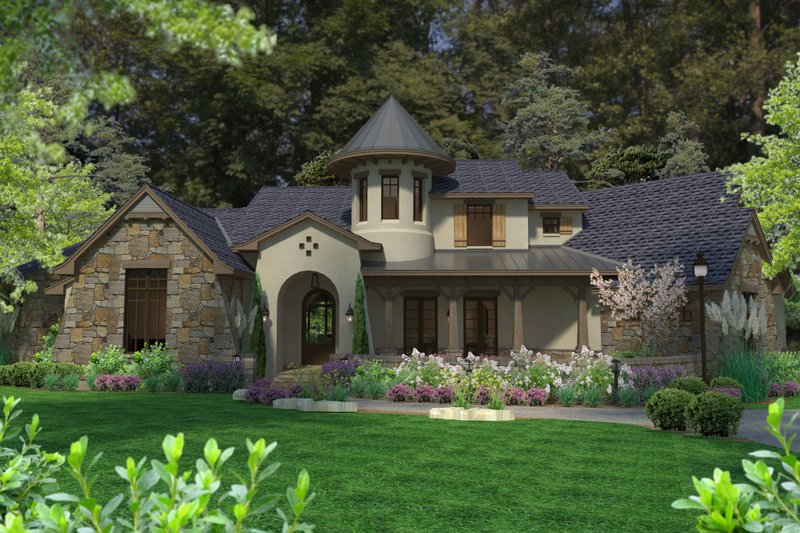 Architectural House Design - European Exterior - Front Elevation Plan #120-185
