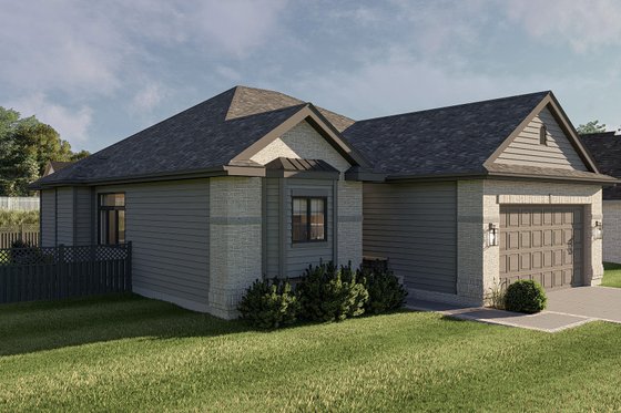Exterior - Other Elevation 1 for Traditional House Plan #455-202 - 2 bed, 2 bath