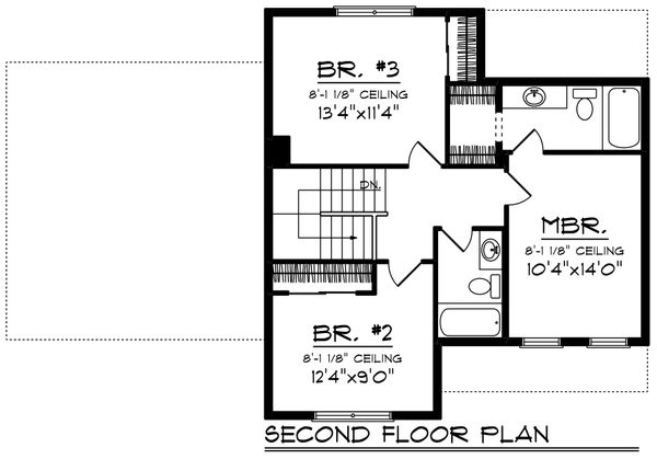 Craftsman Floor Plan - Upper Floor Plan #70-1411