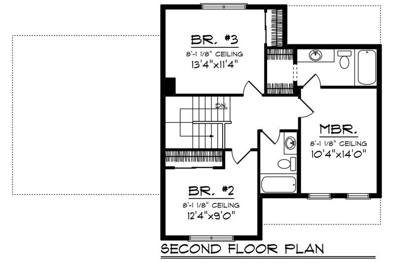 Dream House Plan - Floor Plan - Upper Floor for Craftsman House Plan #70-1411 - 3 bed, 2.5 bath