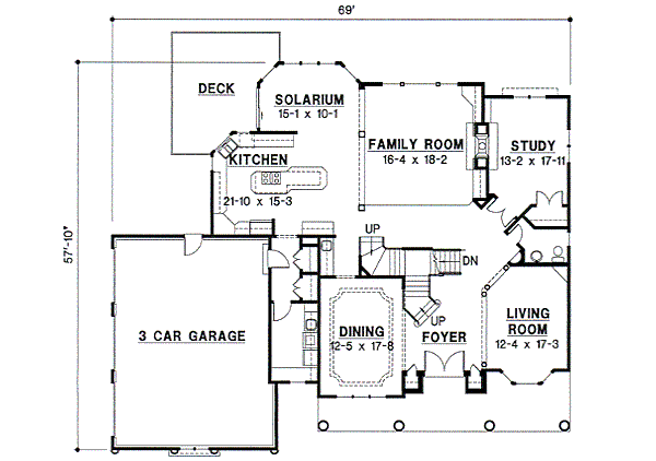 European Floor Plan - Main Floor Plan #67-625