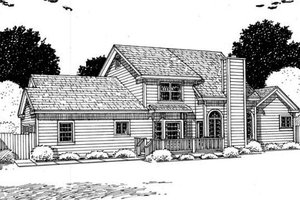 Exterior - Rear Elevation 1 for Country House Plan #312-573 - 3 bed, 2.5 bath